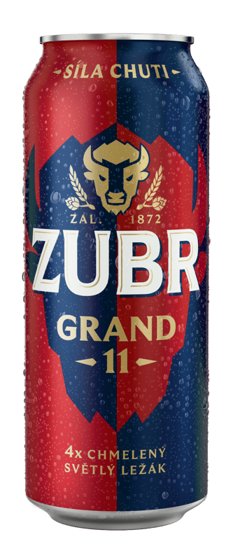 Zubr Grand 11 Světlý ležák plech (6×0,5 l)