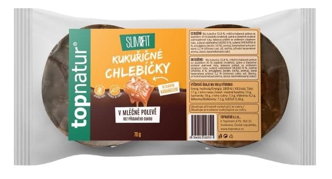 Topnatur Slim & Fit Corn cakes with salted caramel in milk coating