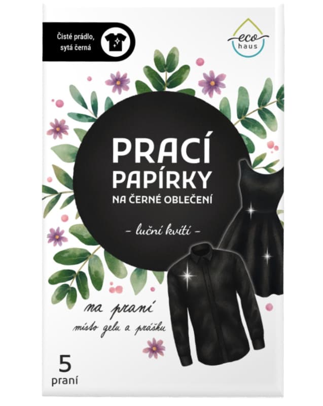 EcoHaus Laundry Papers for Black clothes meadow flowers