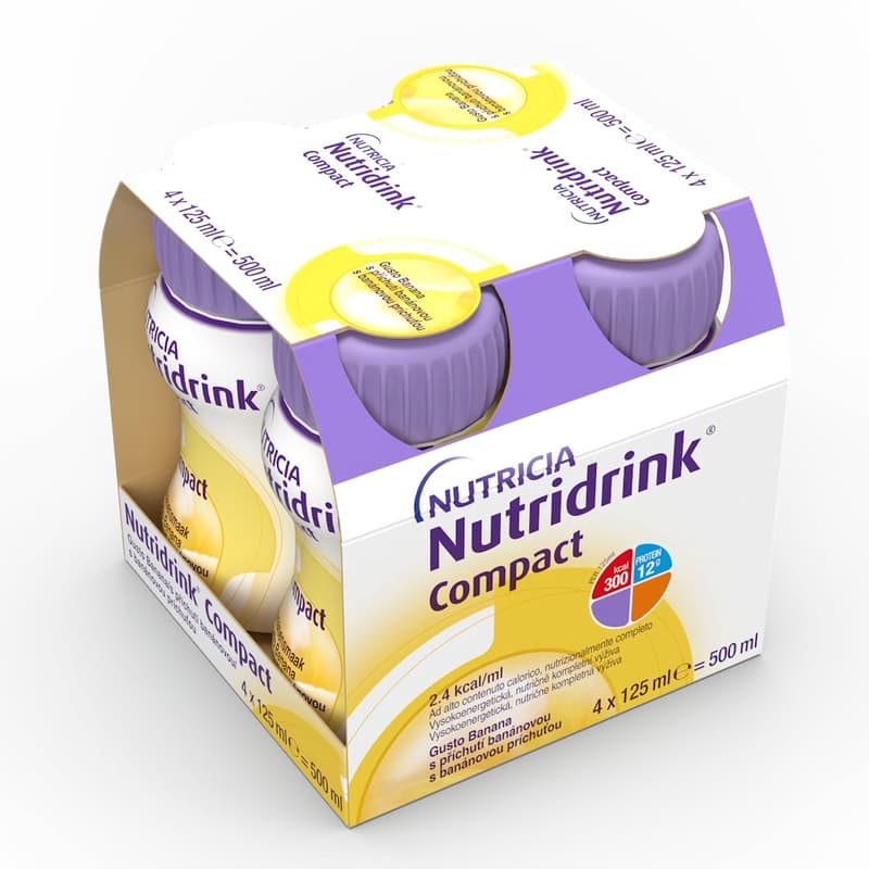 NUTRIDRINK COMPACT S PŘÍCHUTÍ BANÁNOVOU perorální roztok 4X125ML