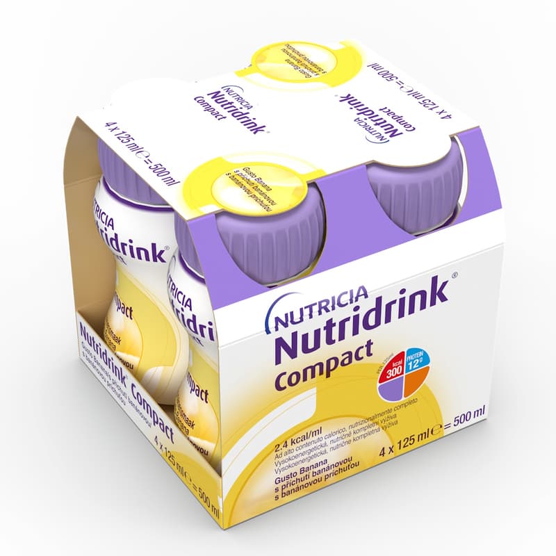 NUTRIDRINK COMPACT S PŘÍCHUTÍ BANÁNOVOU perorální roztok 4X125ML