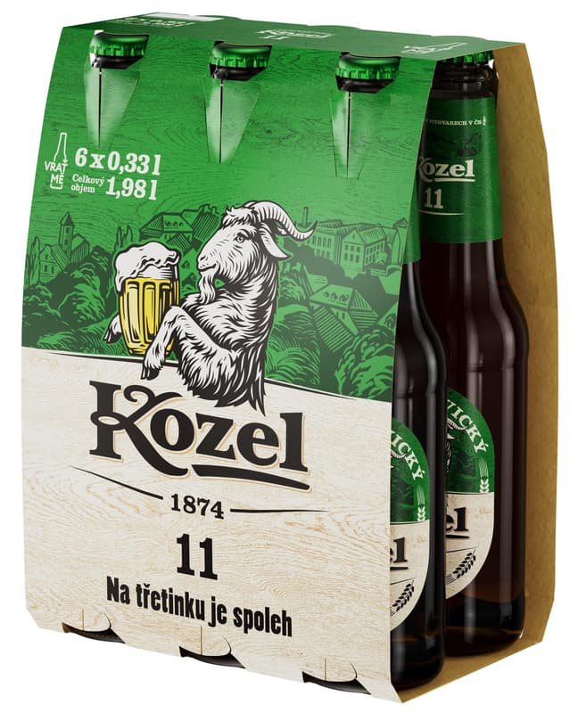 Velkopopovický Kozel 11 beer lager 6×0,33 l bottle