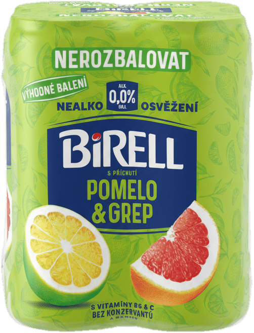 Birell 0.0 Pomelo & Grepfruit non-alcoholic beer 4×0,33 l can