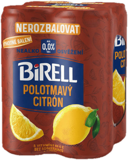 Birell 0.0 Semi-dark lemon non-alcoholic beer 4×0,33 l can