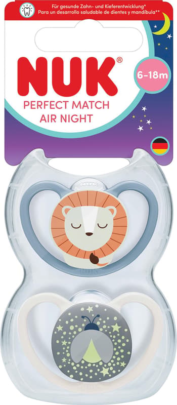NUK pacifier Perfect Match AIR Night LION 6-18m 2/BOX