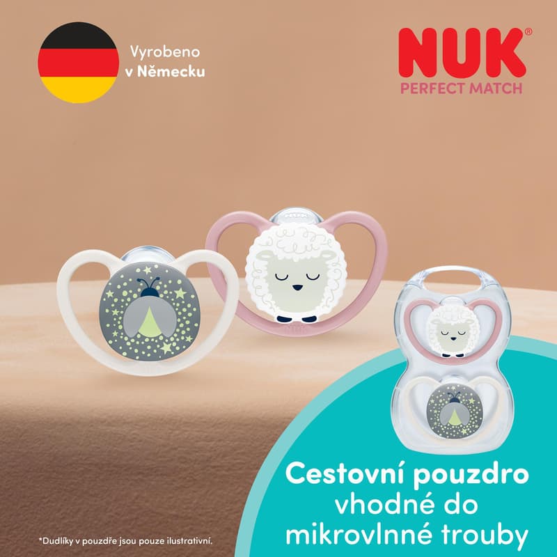 NUK pacifier Perfect Match AIR Night SHEEP 6-18m 2/BOX