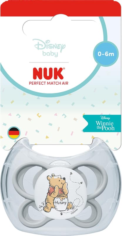 NUK pacifier Perfect Match AIR DISNEY Winnie the Pooh GREY 0-6m 1/BOX
