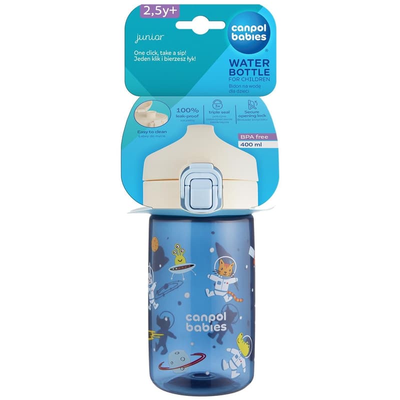 Canpol babies Water bottle for children 2,5y+ JUNIOR blue