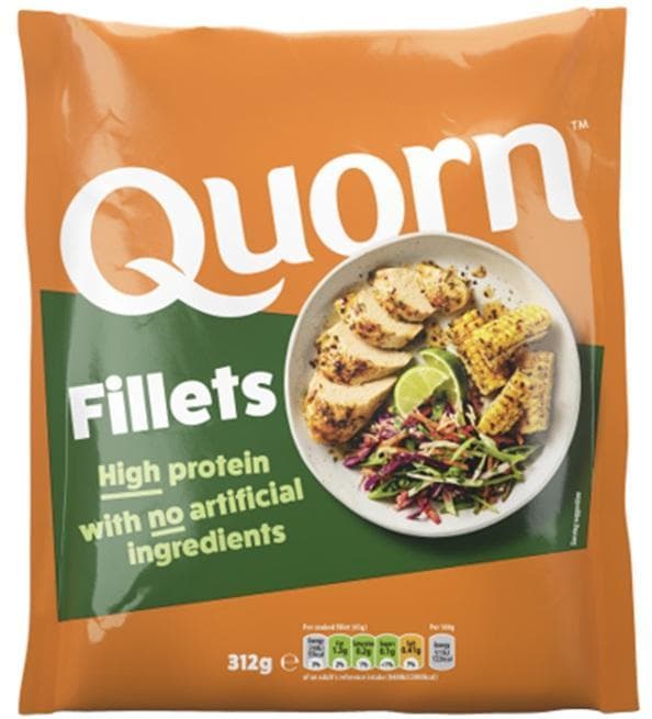 Quorn Breaded slices made from mycoprotein with a mildly spicy flavor