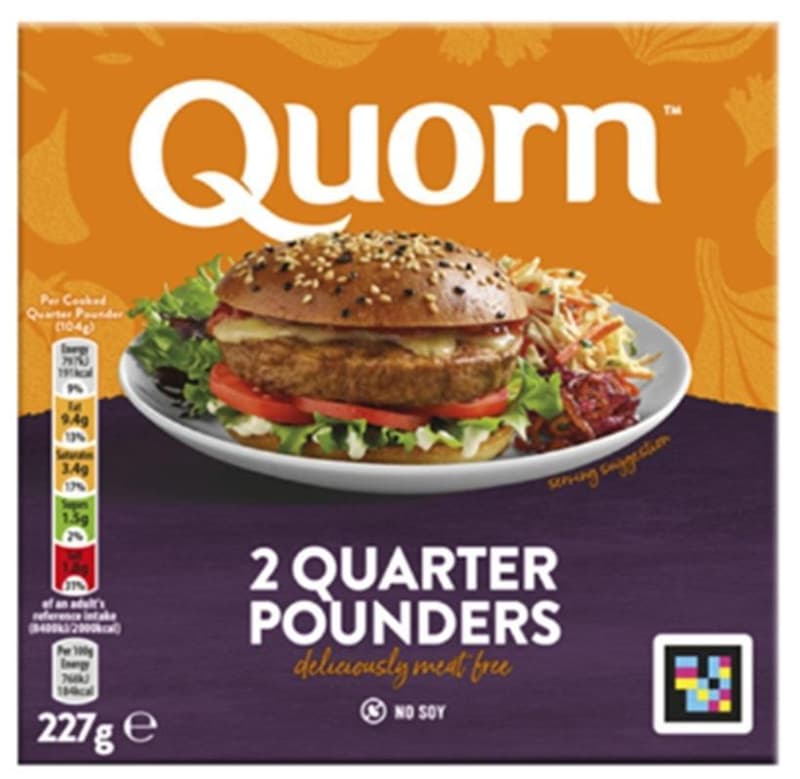Quorn Patties made from mycoprotein with a mildly spicy flavor