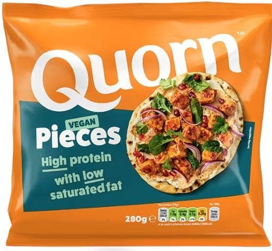 Quorn Pieces made from mycoprotein with a mildly spicy flavor