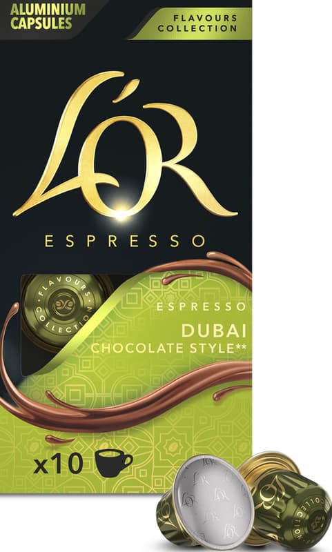 L´OR Espresso Dubai Chocolate style capsules for Nespresso Original coffee machines