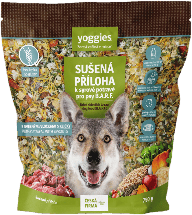 Dried supplement for raw dog food B.A.R.F. with oatmeal