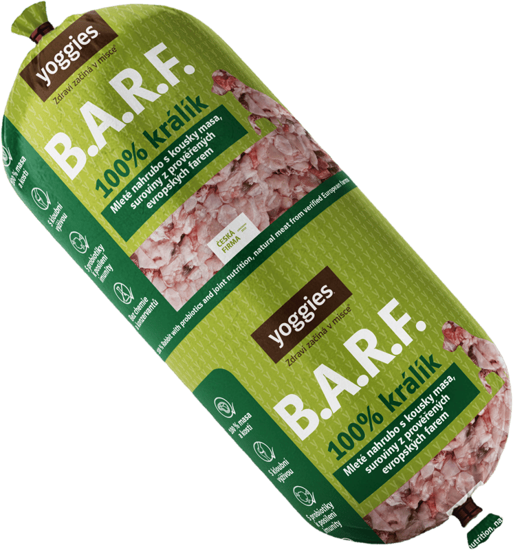 Yoggies B.A.R.F. 100% králík s probiotiky, mražené