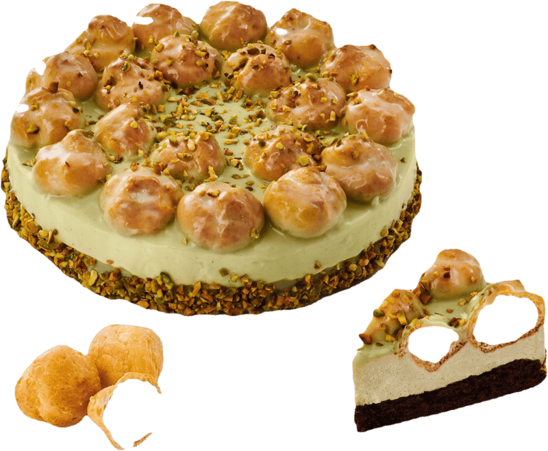 Dortie's Profiteroles pistachio cake