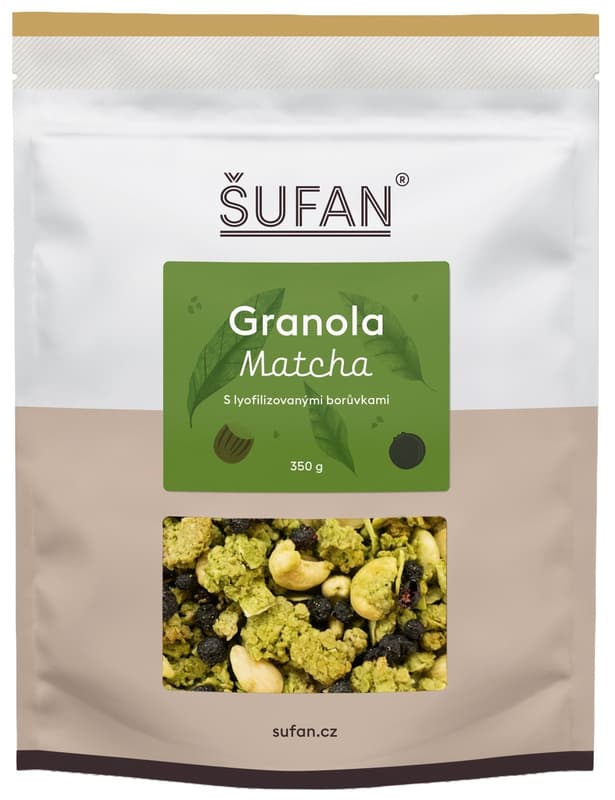 Šufan Granola matcha s borůvkami