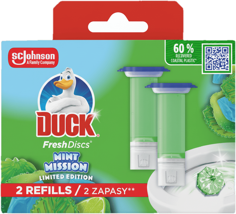 Duck Fresh Discs Mint Mission WC čistič, náplň 2×36 ml