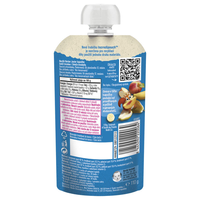 Gerber Junior kapsička svěží broskev