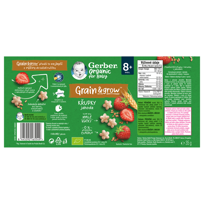 Gerber Organic BIO Křupky jahodové