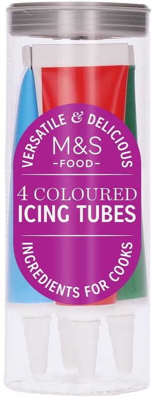 Marks & Spencer 4 coloured icing tubes