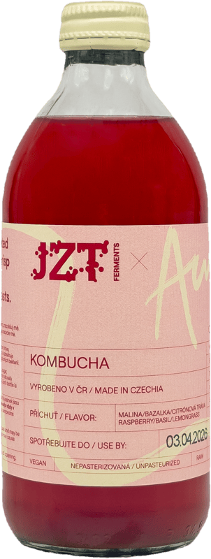 JZT Ferments kombucha x Aura Raspberry, basil and lemongrass