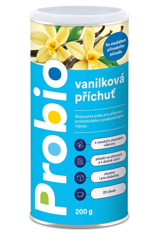 Probio nápoj vanilková příchuť se sladidlem přírodního původu 200g