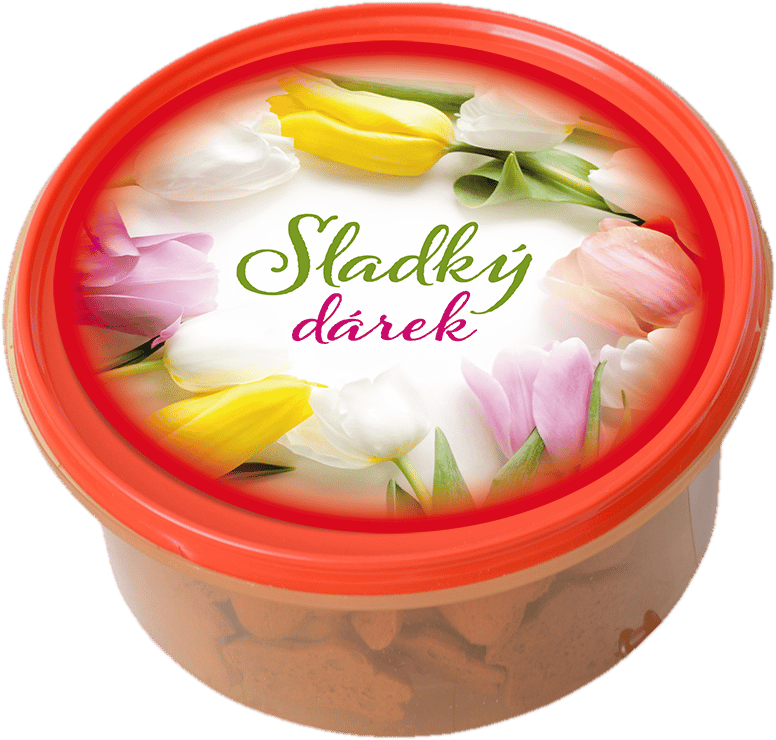 Fragile biscuits with spices in a plastic container