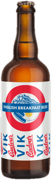 VIK & Budvar English Breakfast beer bottle
