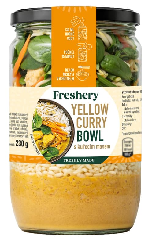 Freshery Yellow curry bowl s kuřecím masem (směs na přípravu pokrmu)