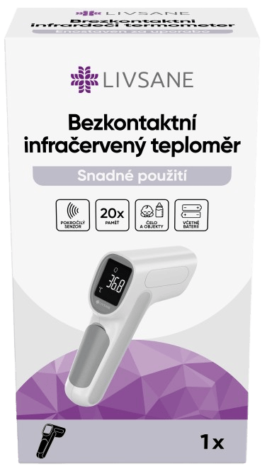 LIVSANE Bezkontaktní infračervený teploměr 1ks