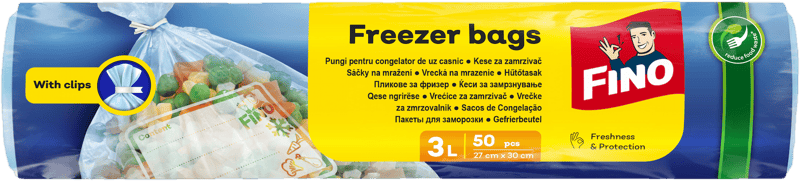 Fino Freezer Bags 3 L 50 pcs, 25 μm