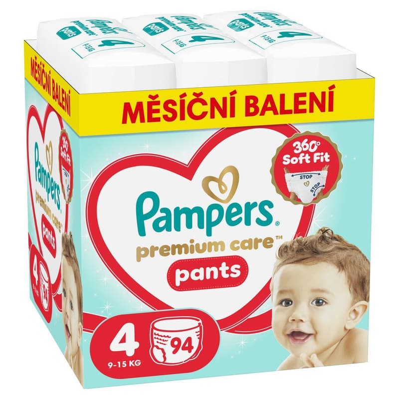 Pampers Premium Care Pants Size 4, 94 Diapers, 9kg-15kg