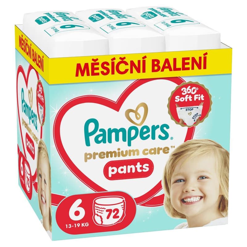 Pampers Premium Care Pants Size 6, 72 Diapers, 13kg-19kg