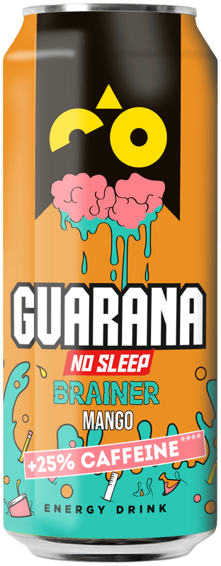 Guarana Mango brainer energetický nápoj plech