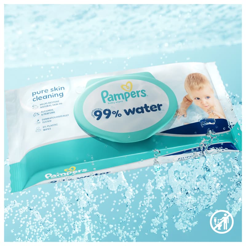 Pampers 99 % vody dětské čisticí ubrousky 3×60 ks