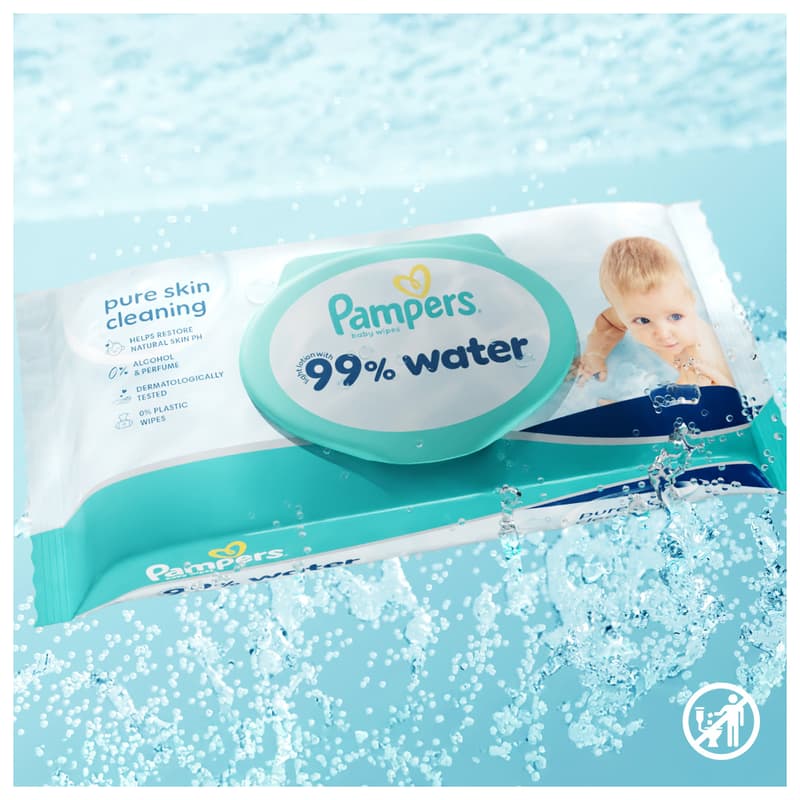 Pampers 99 % vody dětské čisticí ubrousky 18×60 ks