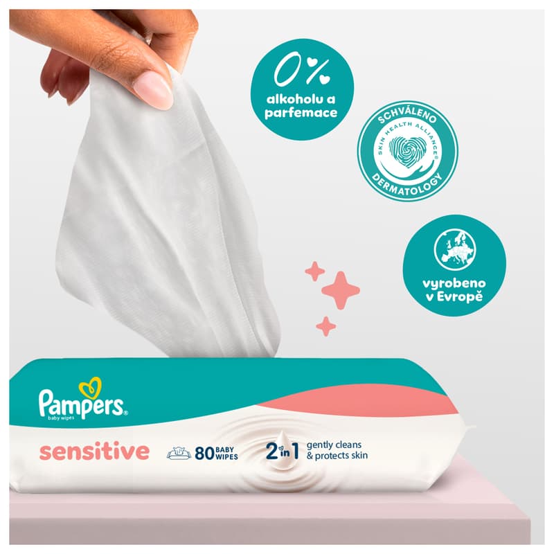 Pampers Fresh Clean dětské čisticí ubrousky 15×80 ks