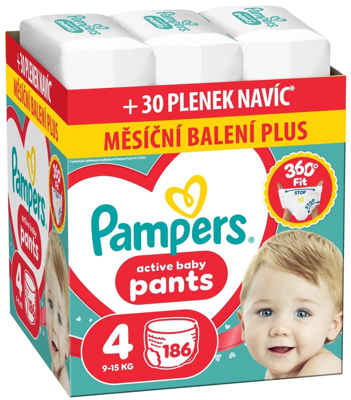 Pampers Active Baby plenkové kalhotky 4 (9–15 kg)
