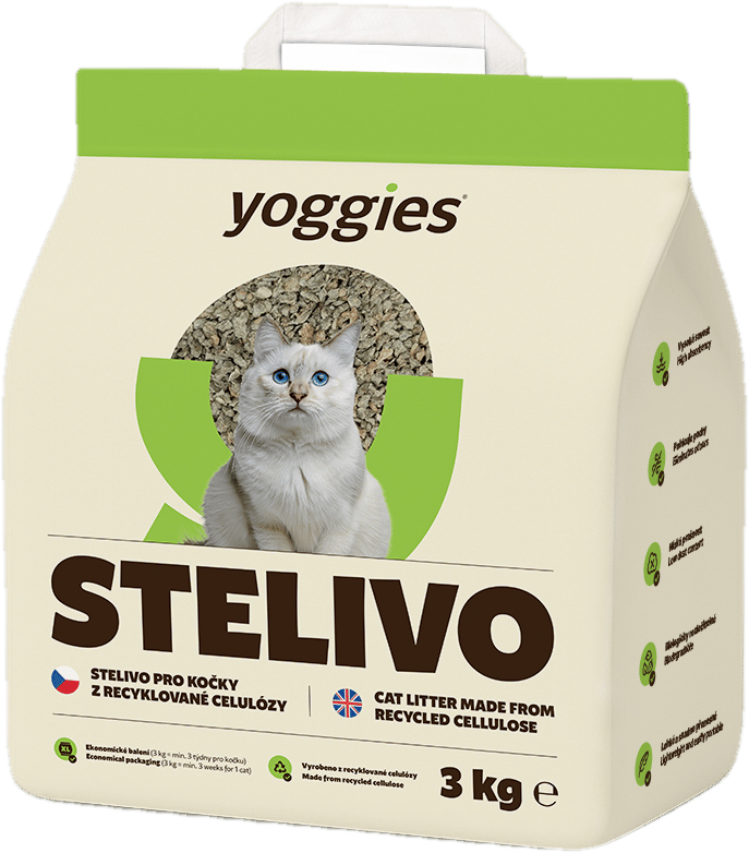 Yoggies Ekologické stelivo pro kočky, 100% recyklované