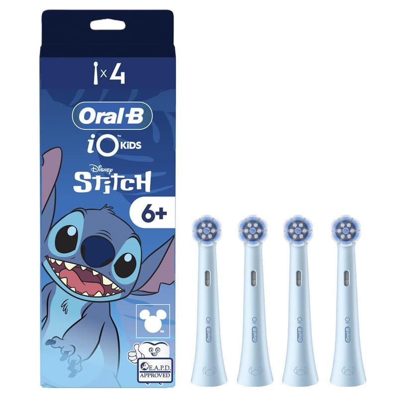 Oral-B iO Kids 6+ Disney Stitch Electric Toothbrush Head, Gentle on wobbly teeth & gums, 4
