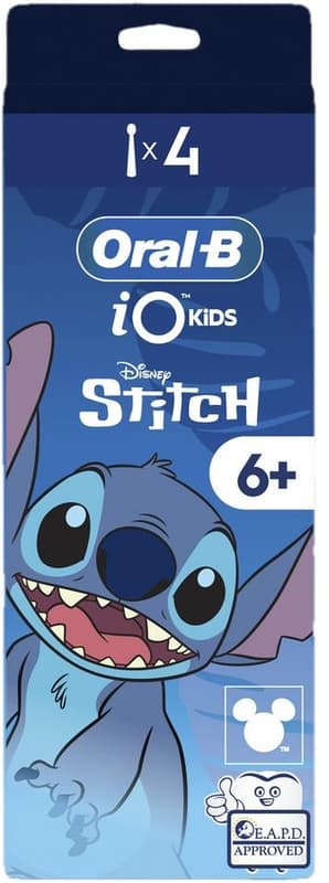 Oral-B iO Kids 6+ Disney Stitch Electric Toothbrush Head, Gentle on wobbly teeth & gums, 4