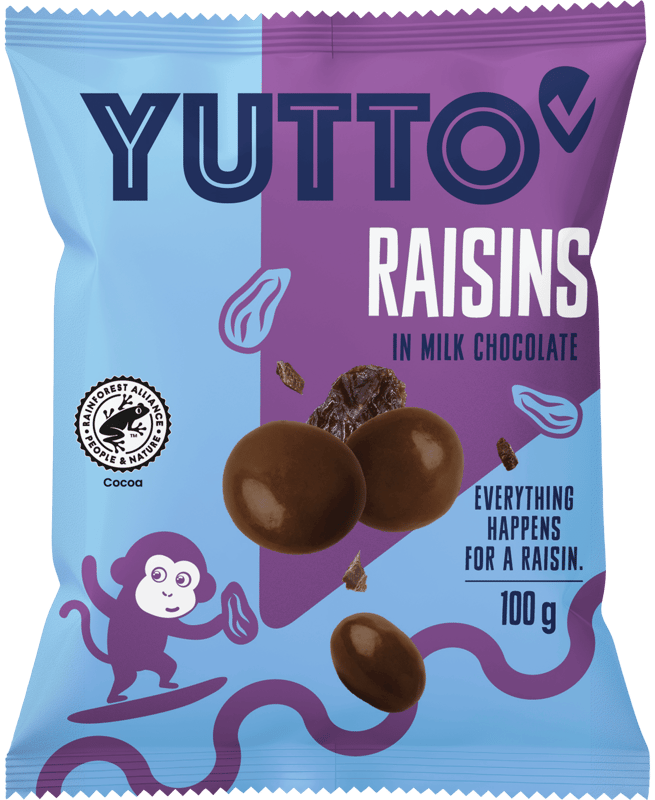 Yutto Rozinky v mléčné čokoládě