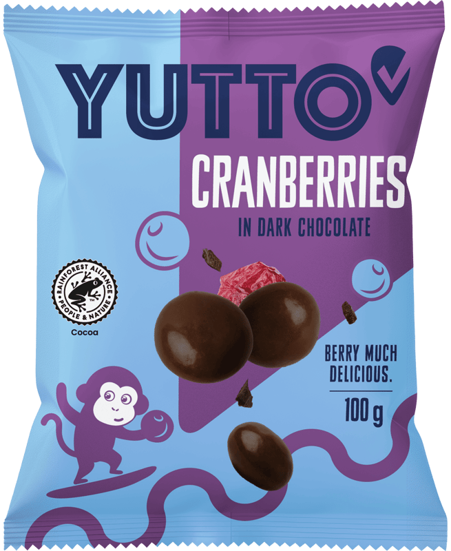 Yutto Cranberries in dark chocolate