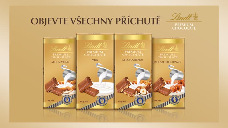 Lindt Čokoláda Gold Tablet Premium Mléčná