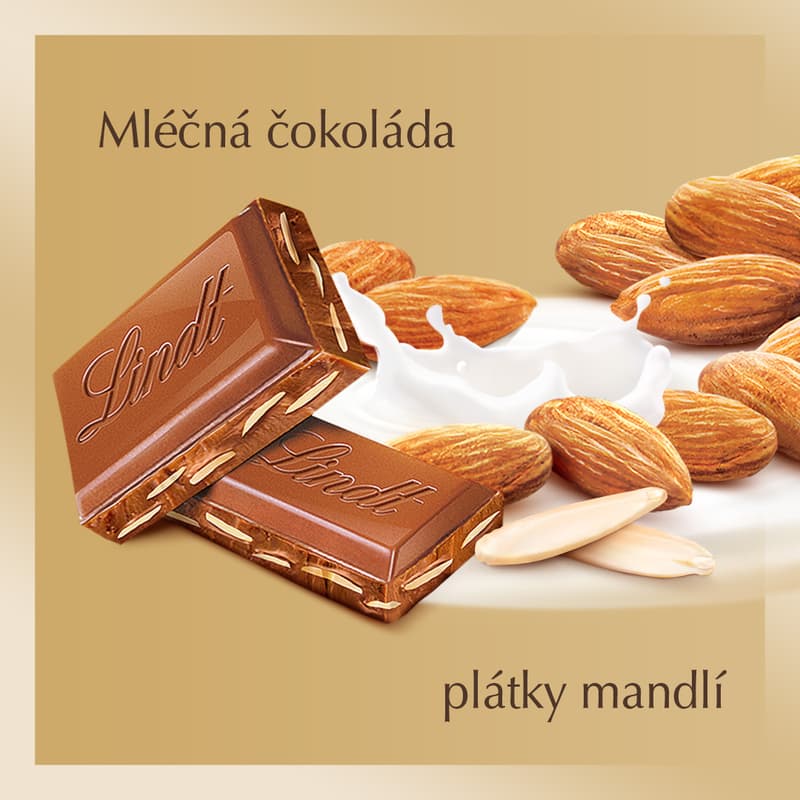 Lindt Gold Tablet Premium Milk Chocolate with Whole Almonds