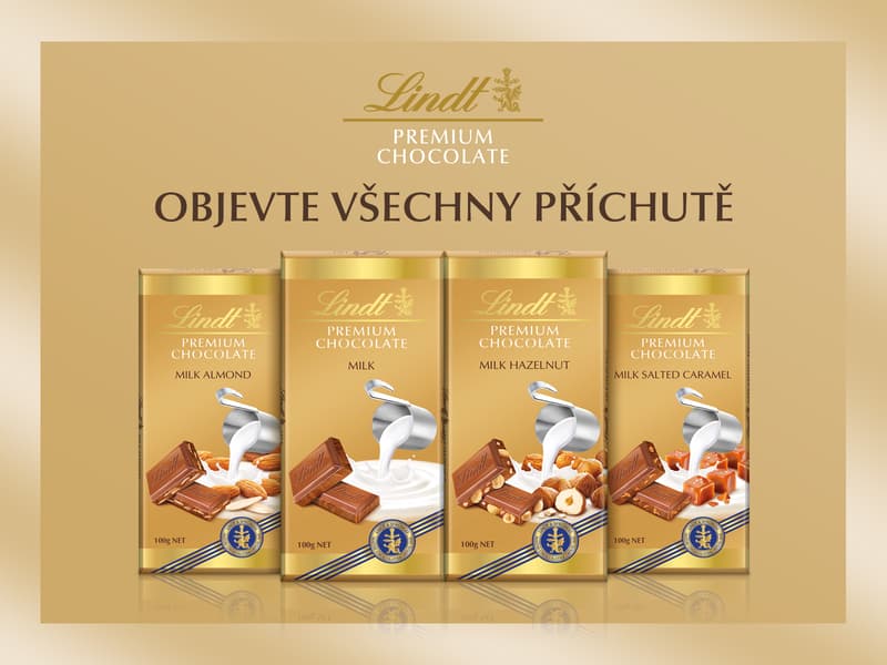 Lindt Gold Tablet Premium Milk Chocolate with Whole Almonds