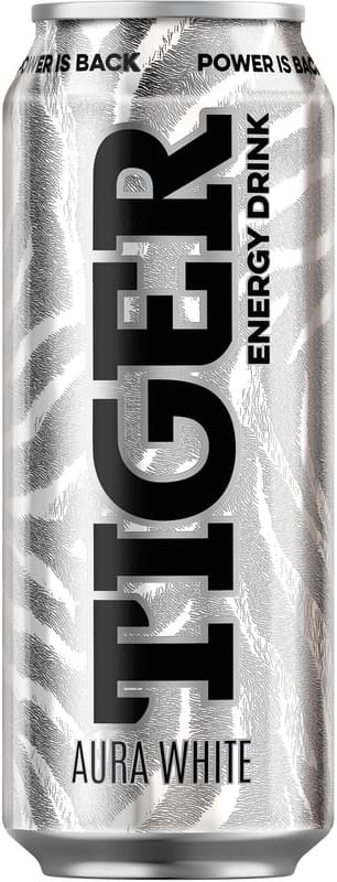 Tiger Energy drink Aura White Grapefruit plech