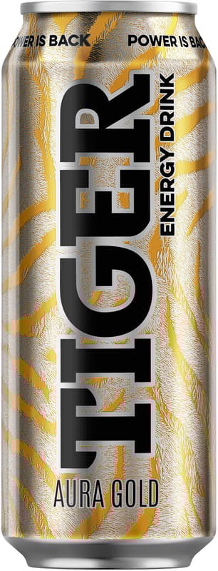 Tiger Energy drink Aura Gold can