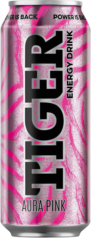 Tiger Energy drink Aura Pink can