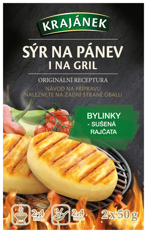 Krajánek Pan-frying and grilling cheese with herbs and sun-dried tomatoes